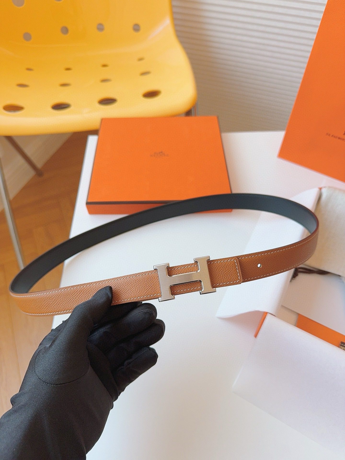 Hermès EPSOM 24mm Calfskin double-sided belt view 2