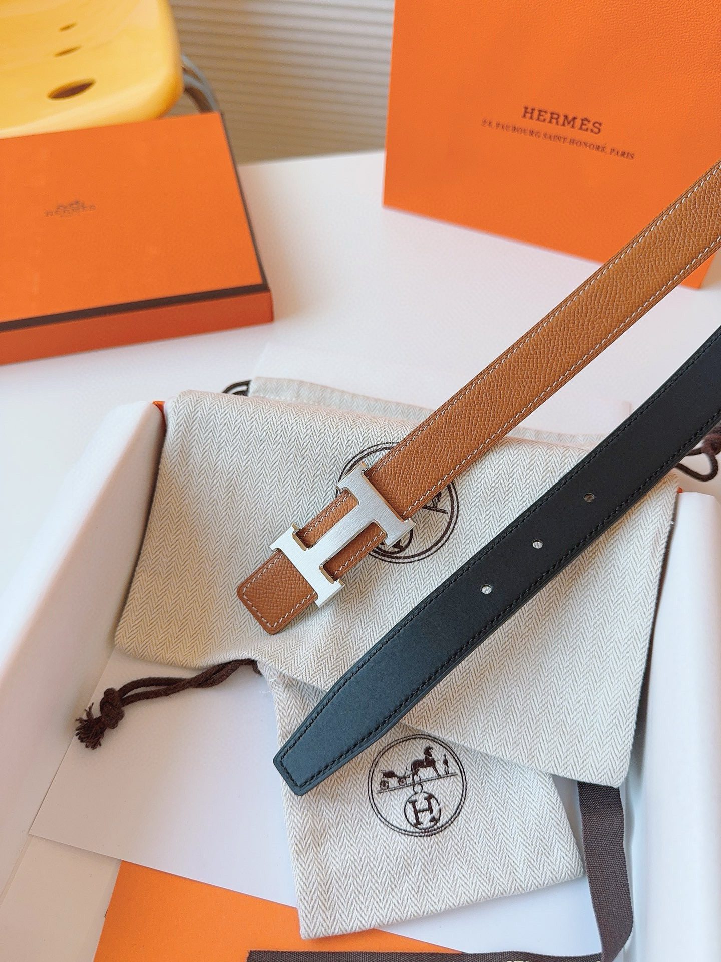 Hermès EPSOM 24mm Calfskin double-sided belt view 7