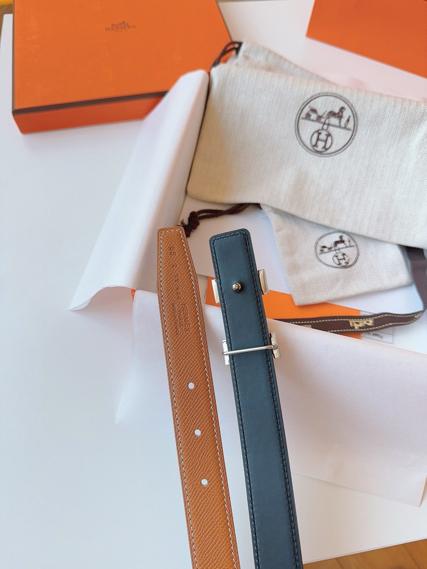 Hermès EPSOM 24mm Calfskin double-sided belt view 9
