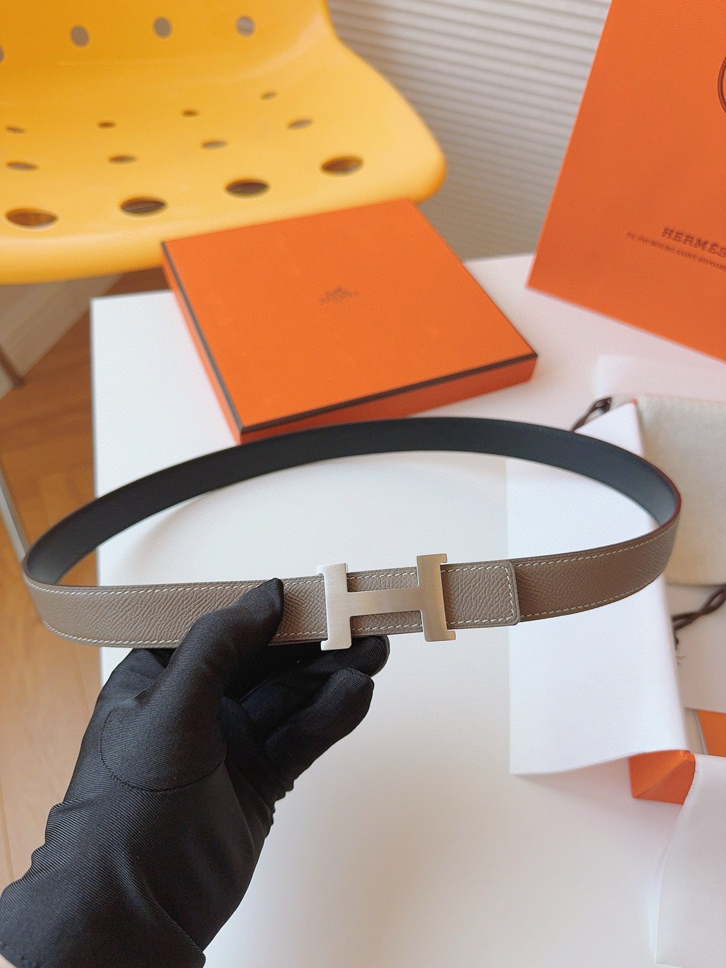 Hermès EPSOM 24mm Calfskin double-sided belt view 2
