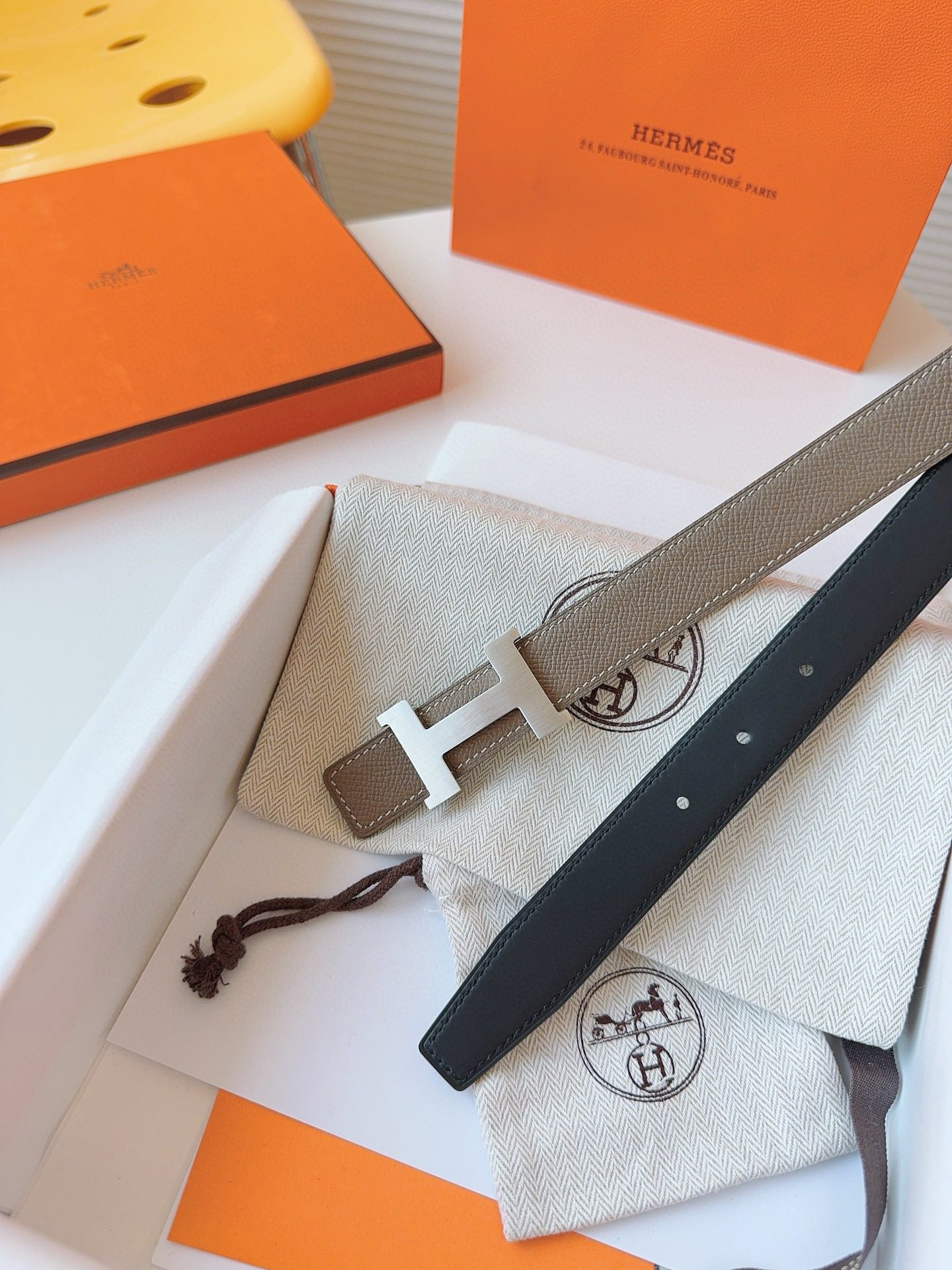 Hermès EPSOM 24mm Calfskin double-sided belt view 4