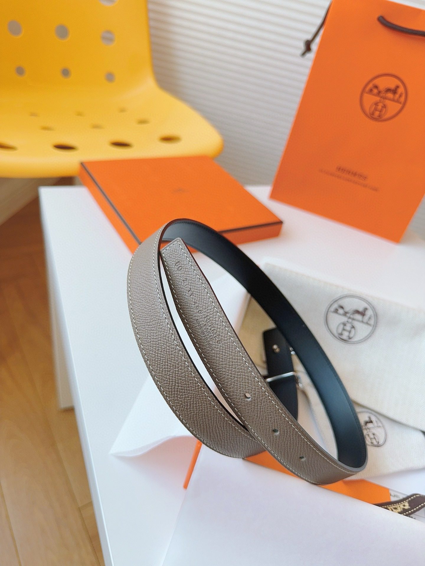 Hermès EPSOM 24mm Calfskin double-sided belt view 8