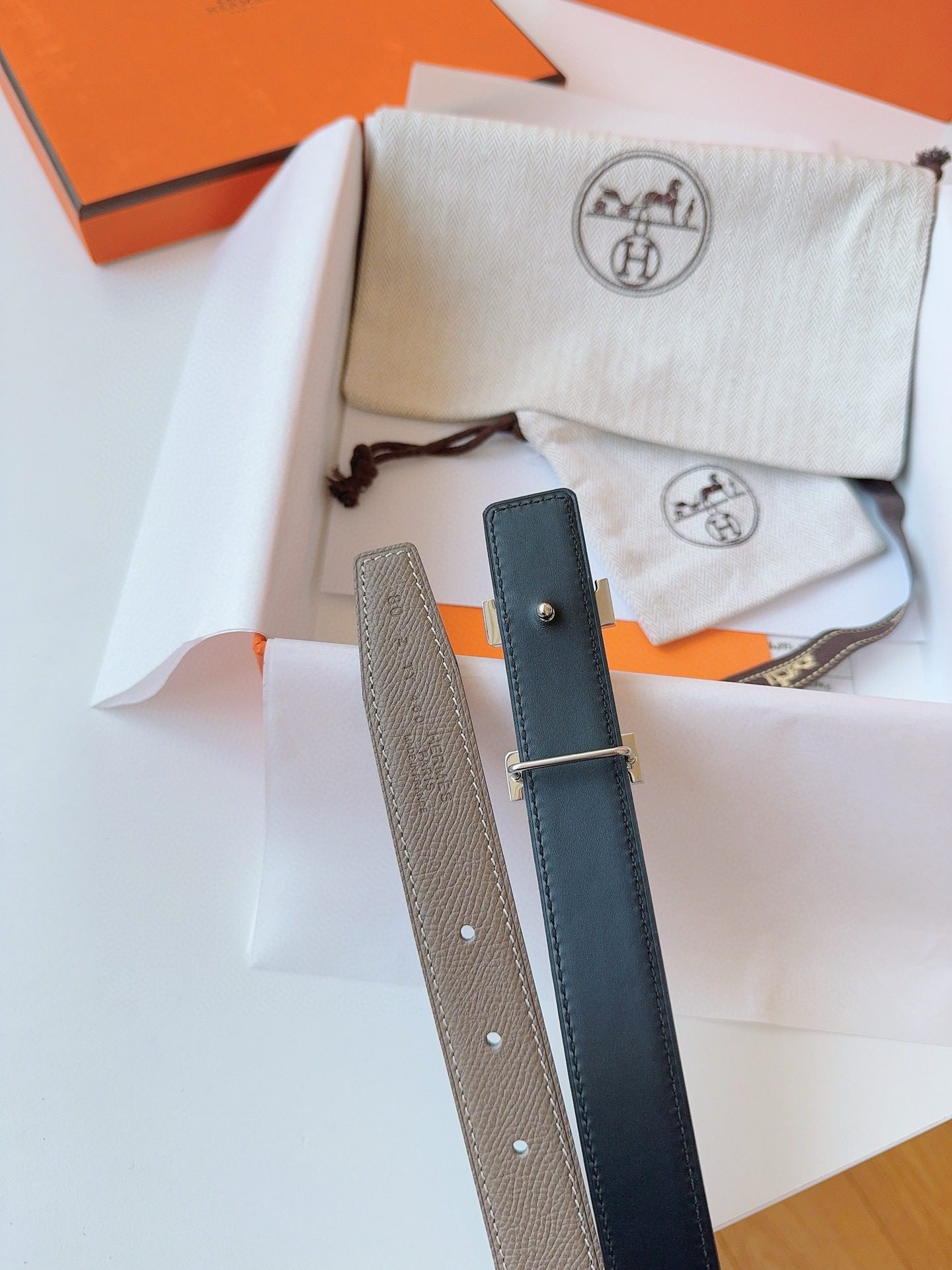 Hermès EPSOM 24mm Calfskin double-sided belt view 9