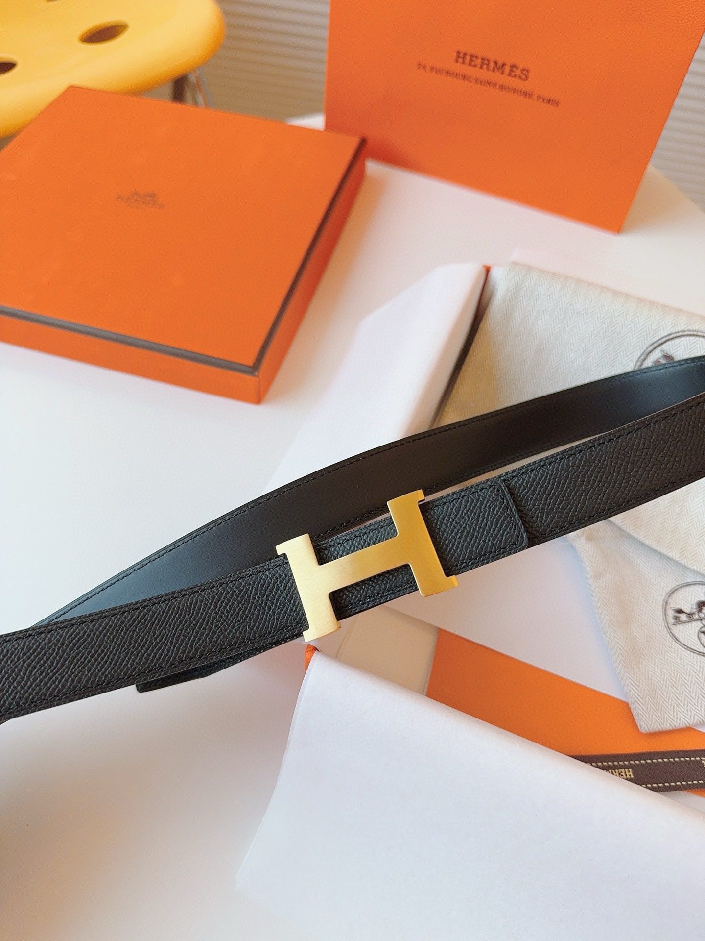 Hermès EPSOM 24mm Calfskin double-sided belt view 3