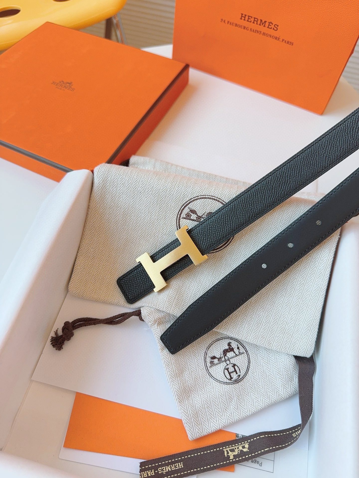 Hermès EPSOM 24mm Calfskin double-sided belt view 4