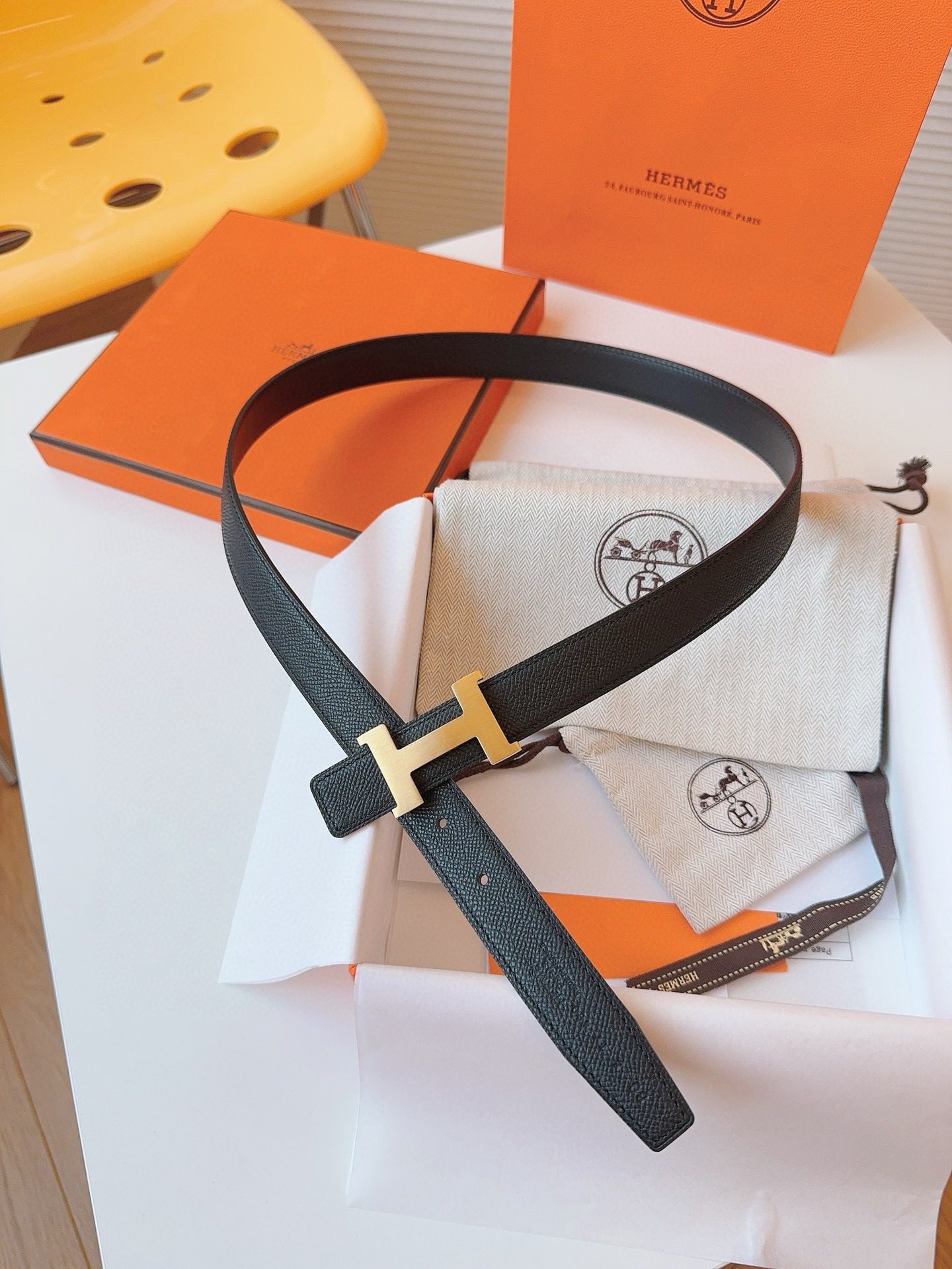 Hermès EPSOM 24mm Calfskin double-sided belt view 5