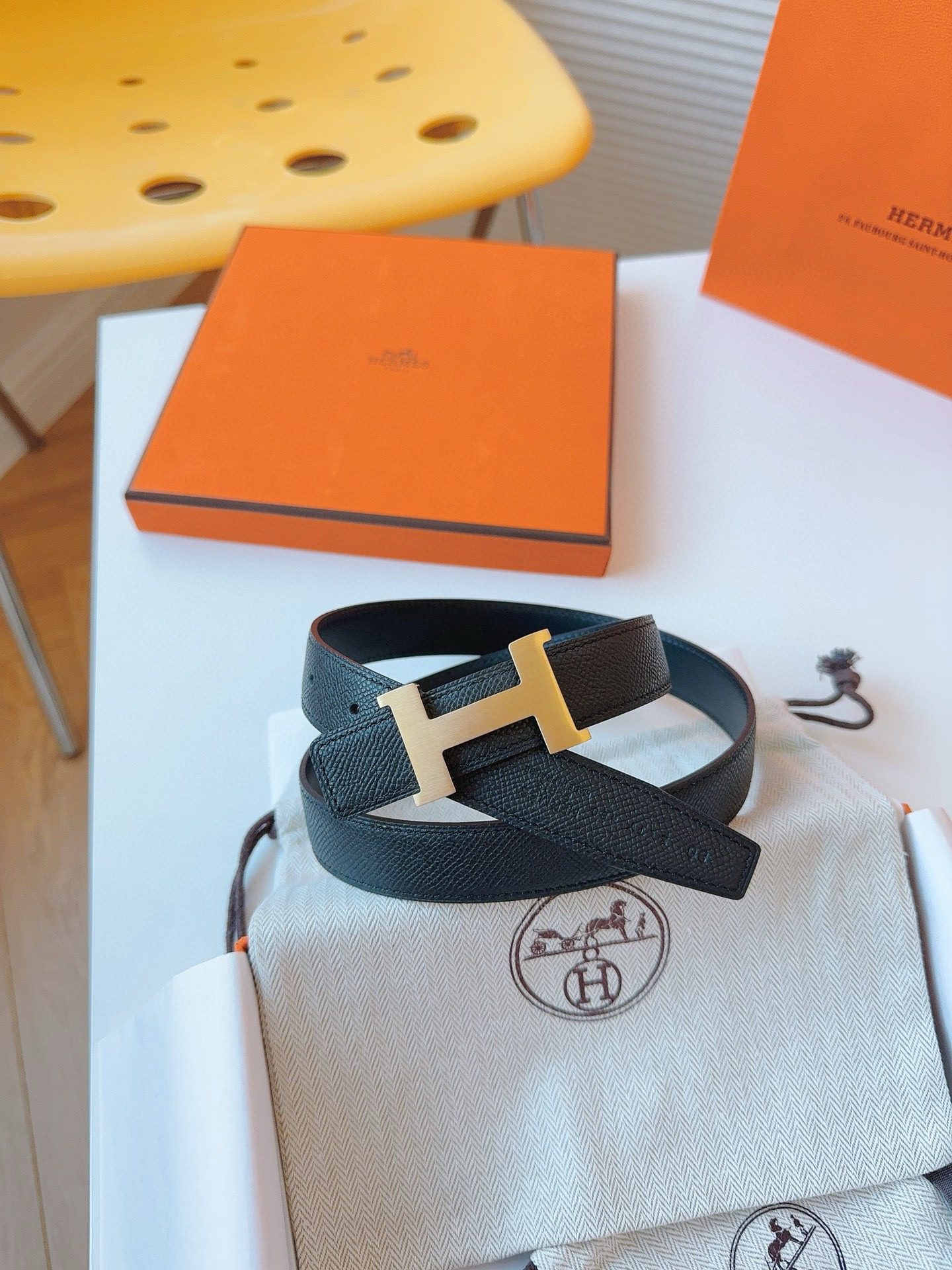 Hermès EPSOM 24mm Calfskin double-sided belt view 6