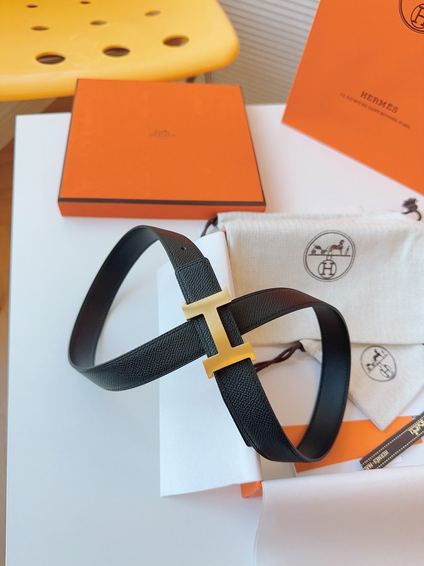 Hermès EPSOM 24mm Calfskin double-sided belt view 7
