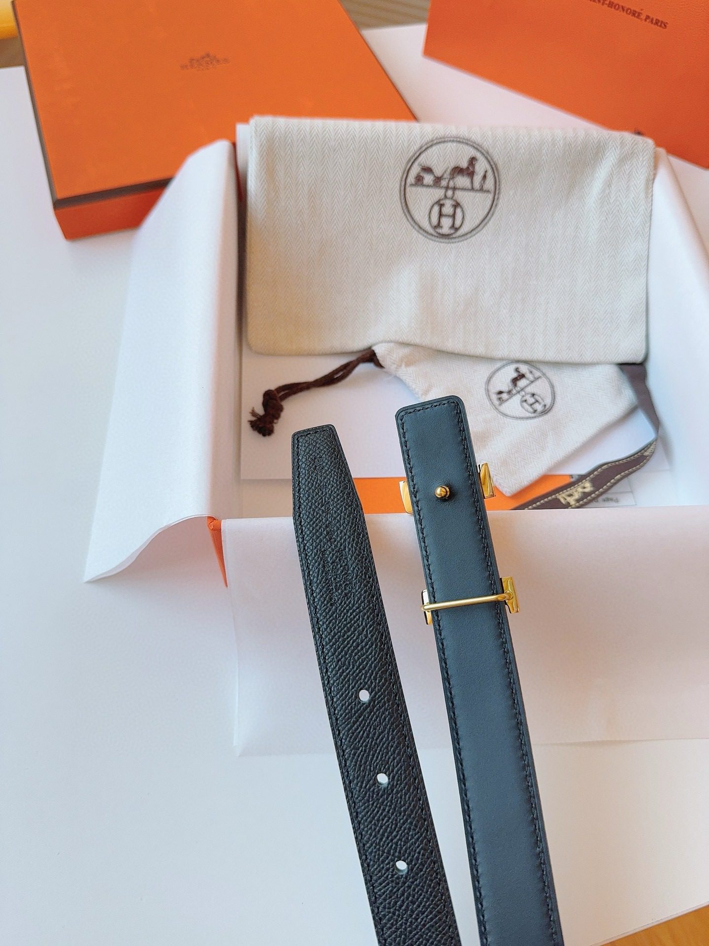 Hermès EPSOM 24mm Calfskin double-sided belt view 8