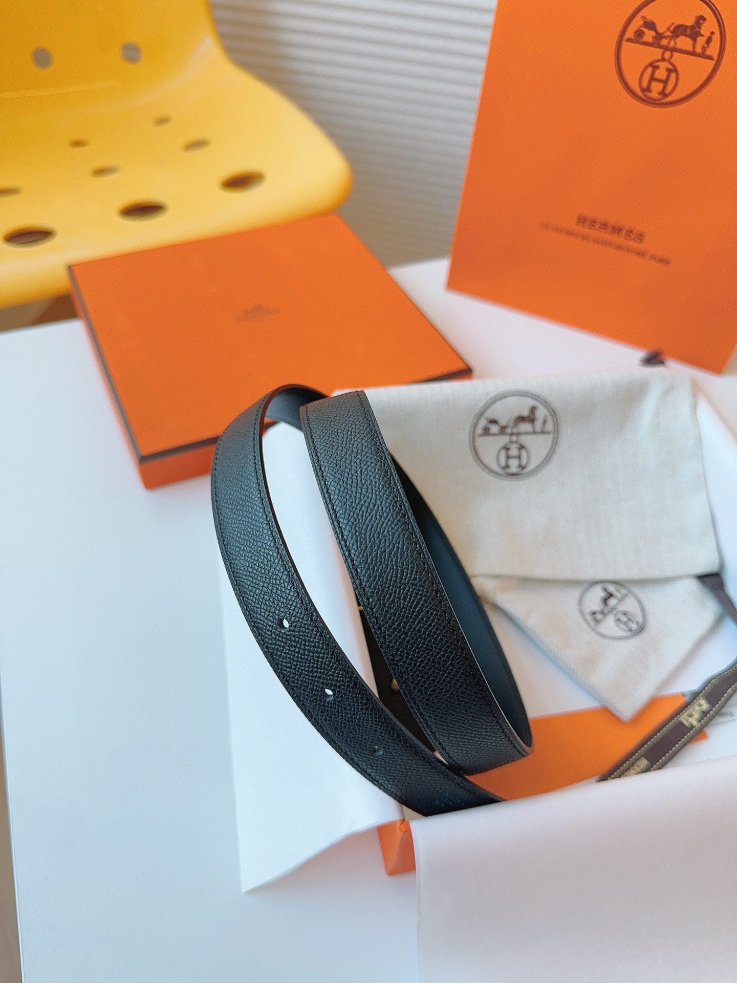 Hermès EPSOM 24mm Calfskin double-sided belt view 9