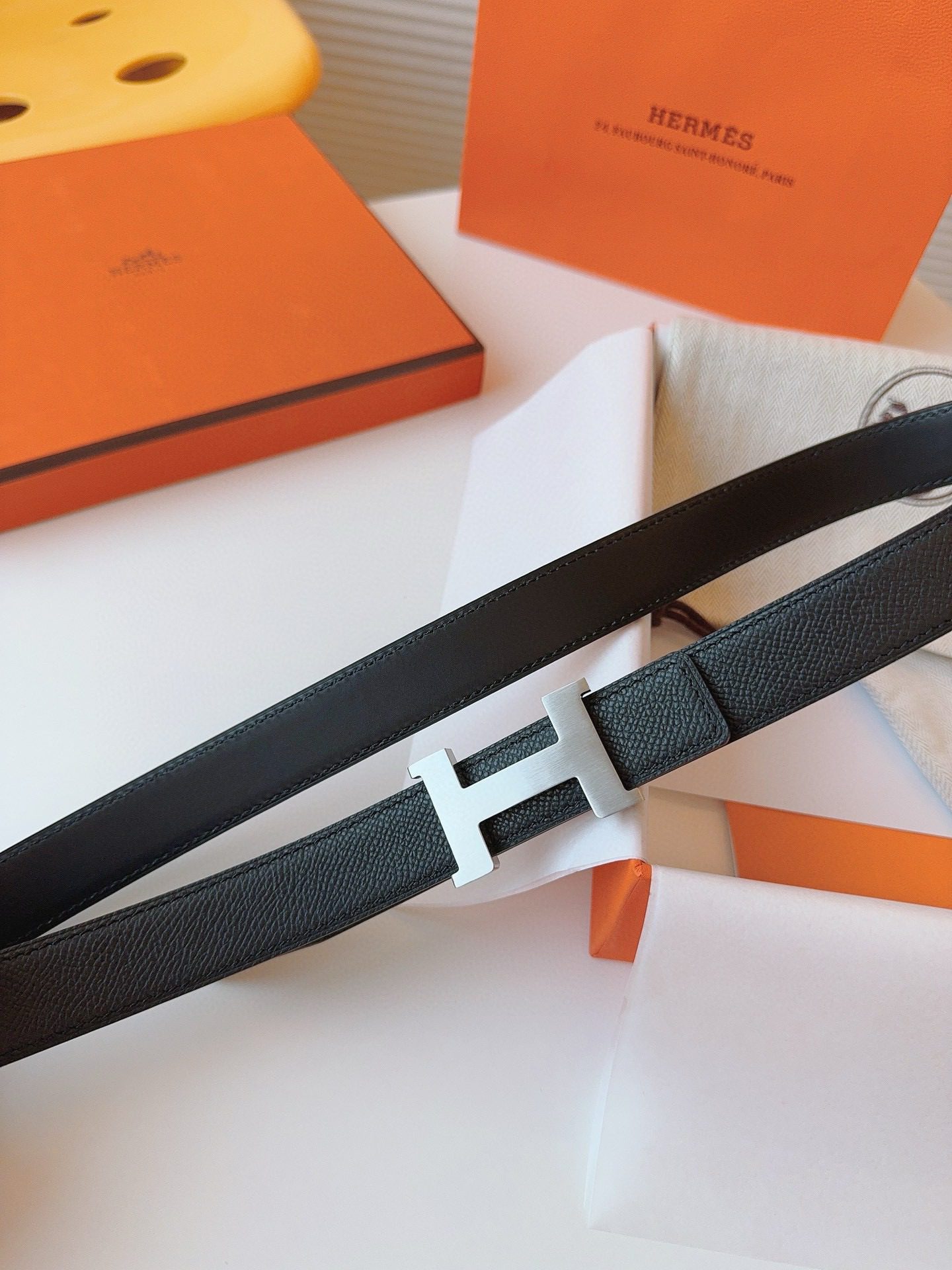Hermès EPSOM 24mm Calfskin double-sided belt view 3