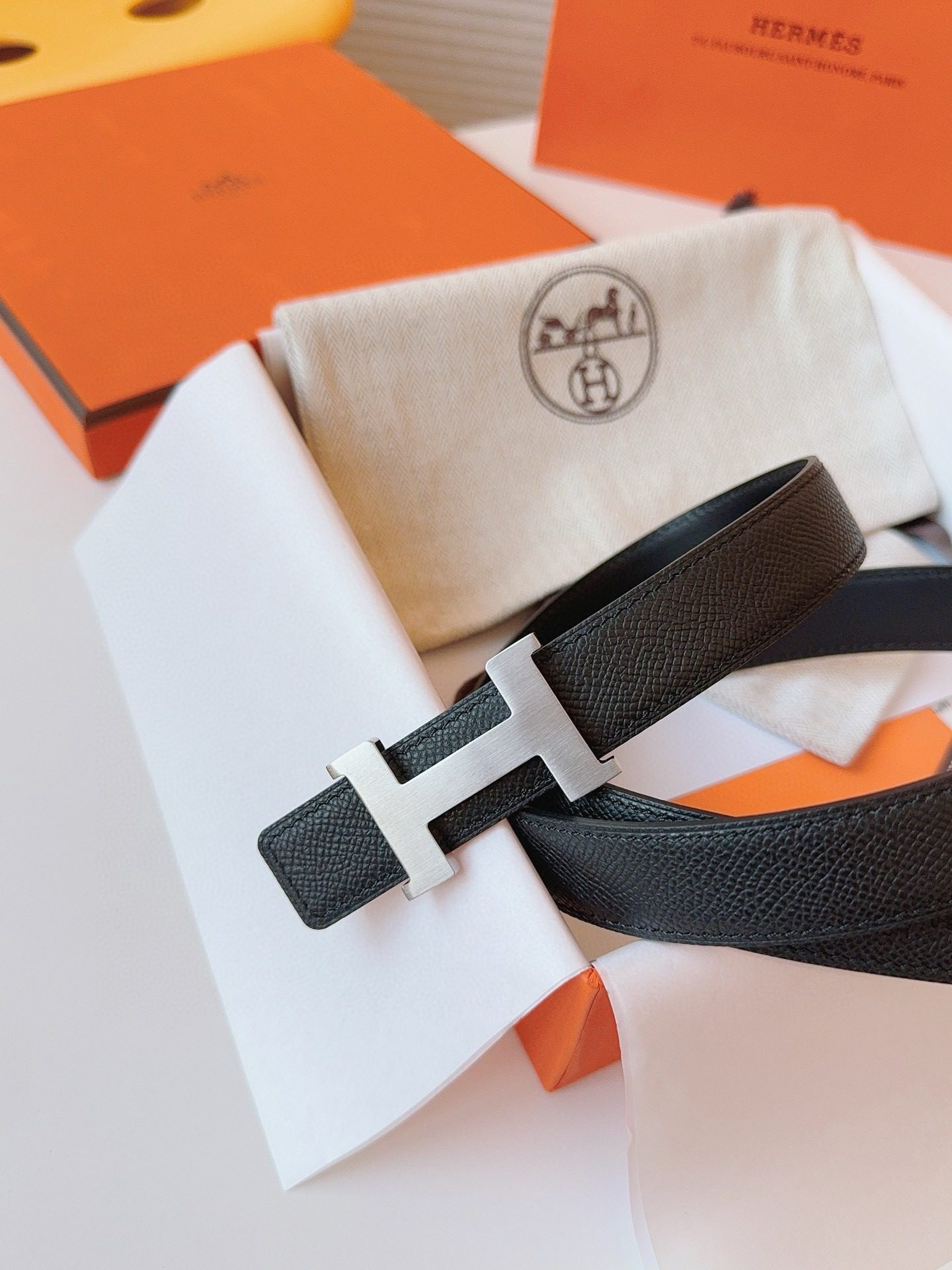 Hermès EPSOM 24mm Calfskin double-sided belt view 5