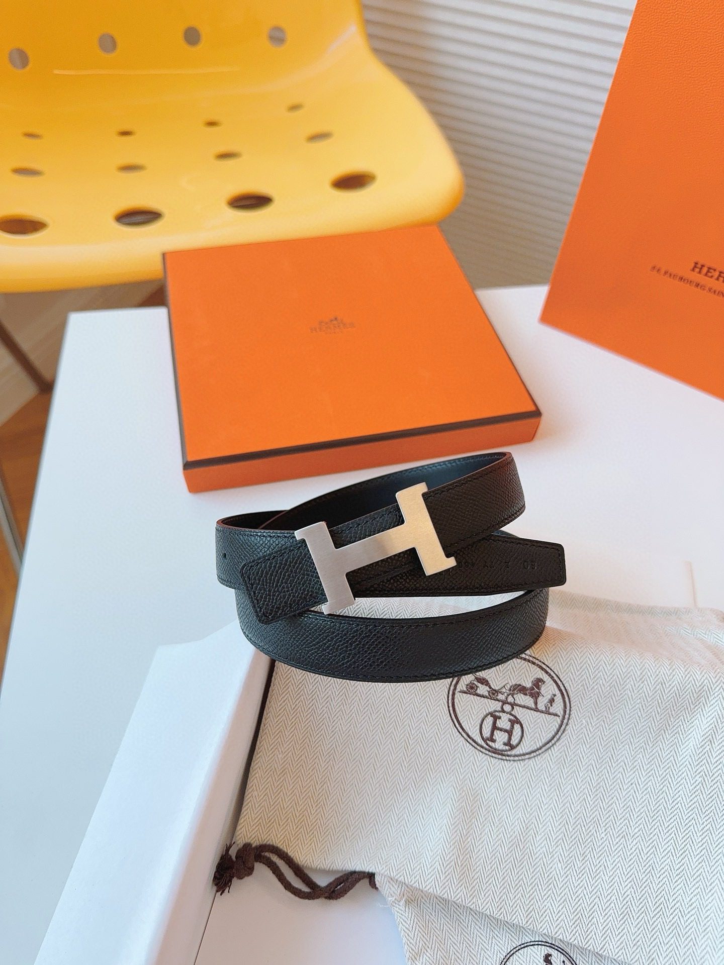 Hermès EPSOM 24mm Calfskin double-sided belt view 6