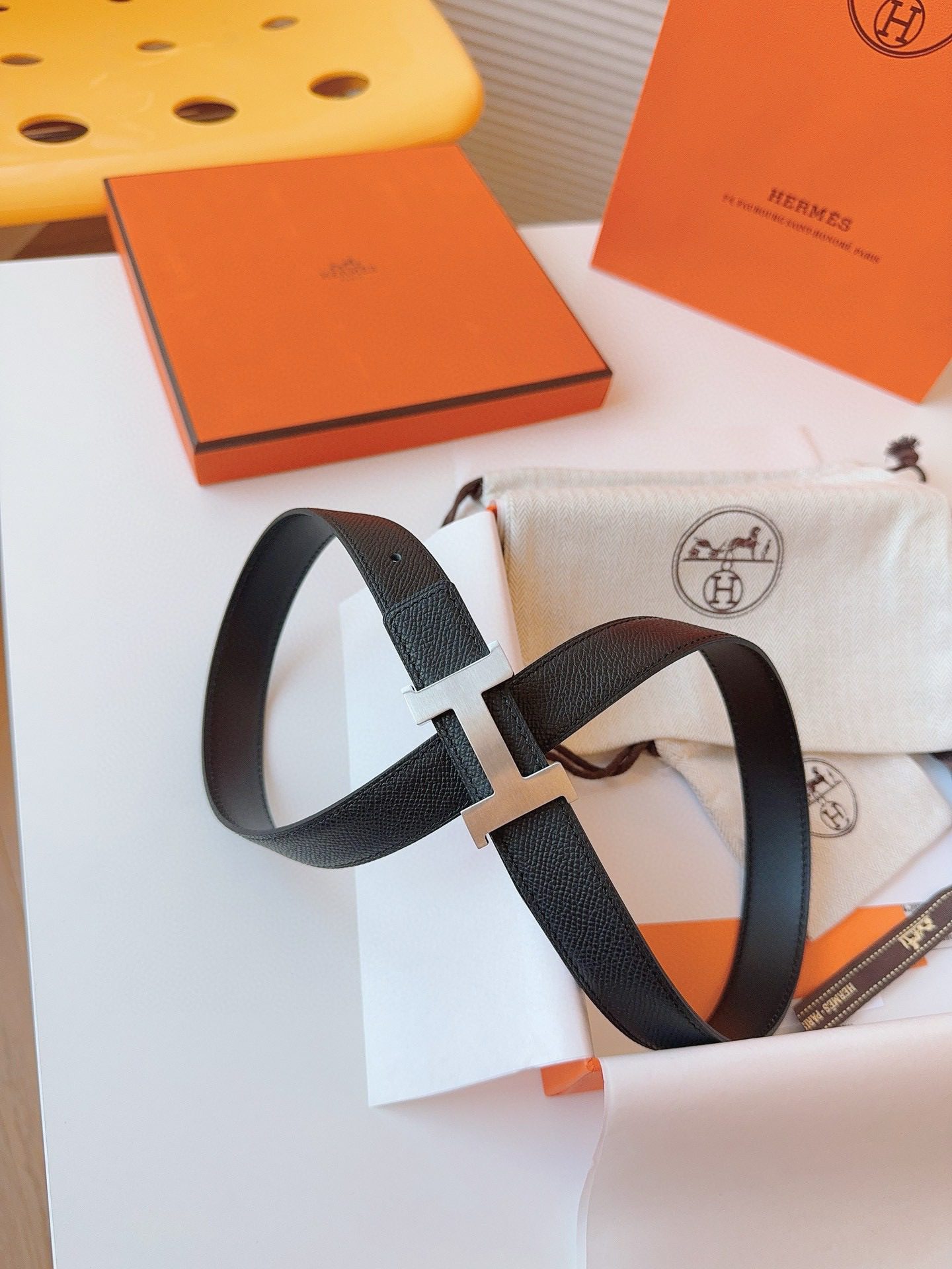 Hermès EPSOM 24mm Calfskin double-sided belt view 7