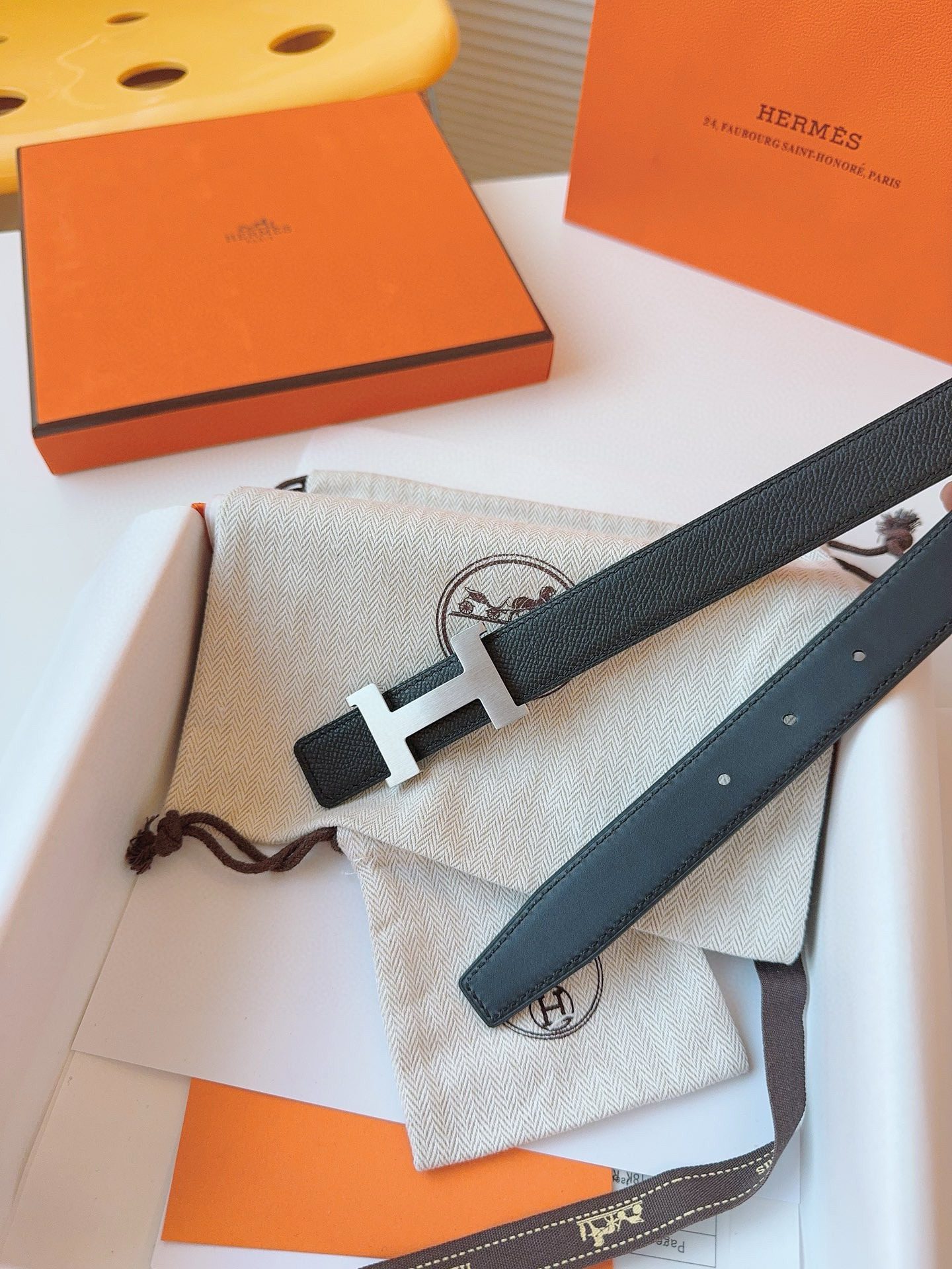 Hermès EPSOM 24mm Calfskin double-sided belt view 8
