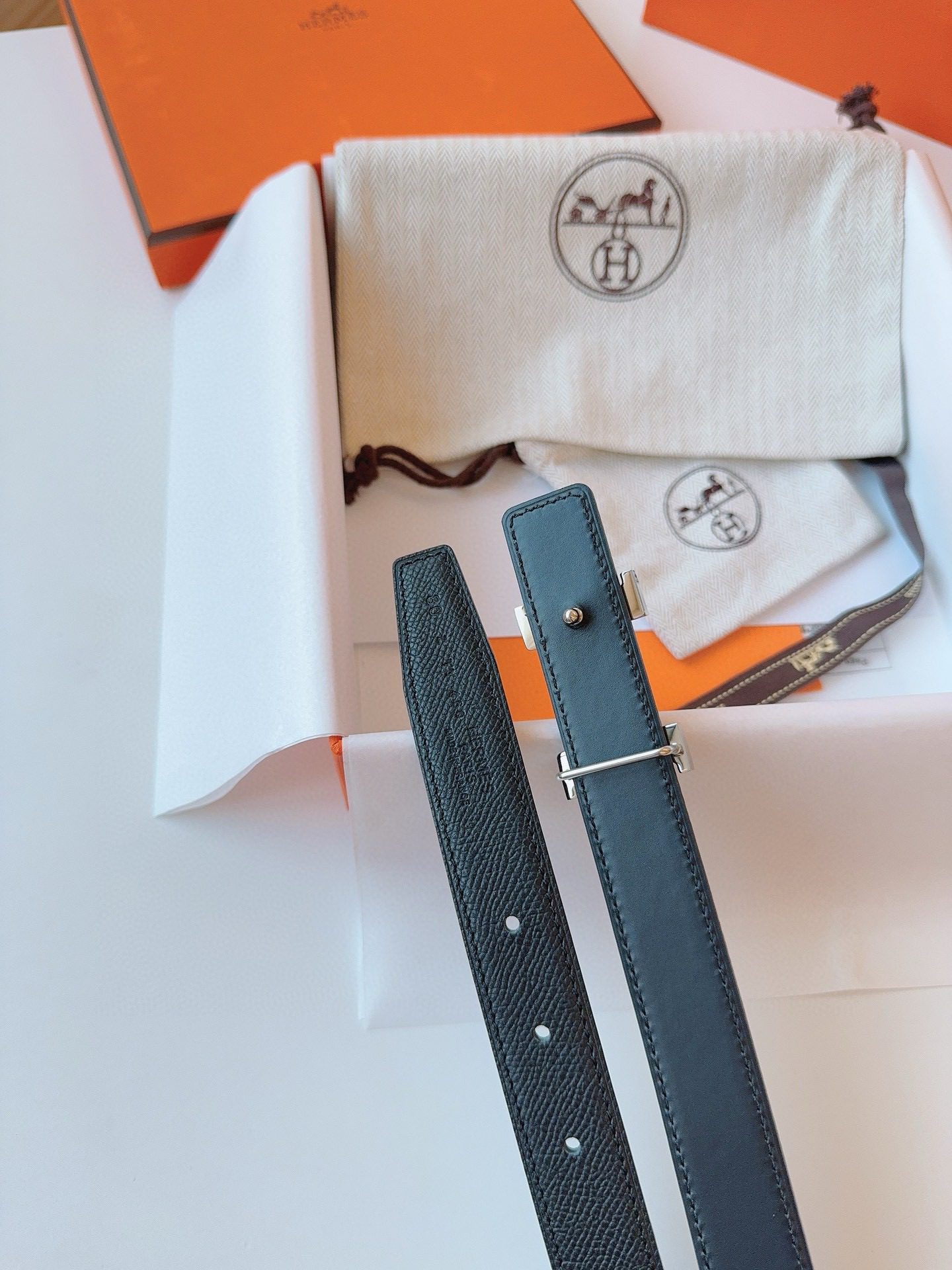 Hermès EPSOM 24mm Calfskin double-sided belt view 9