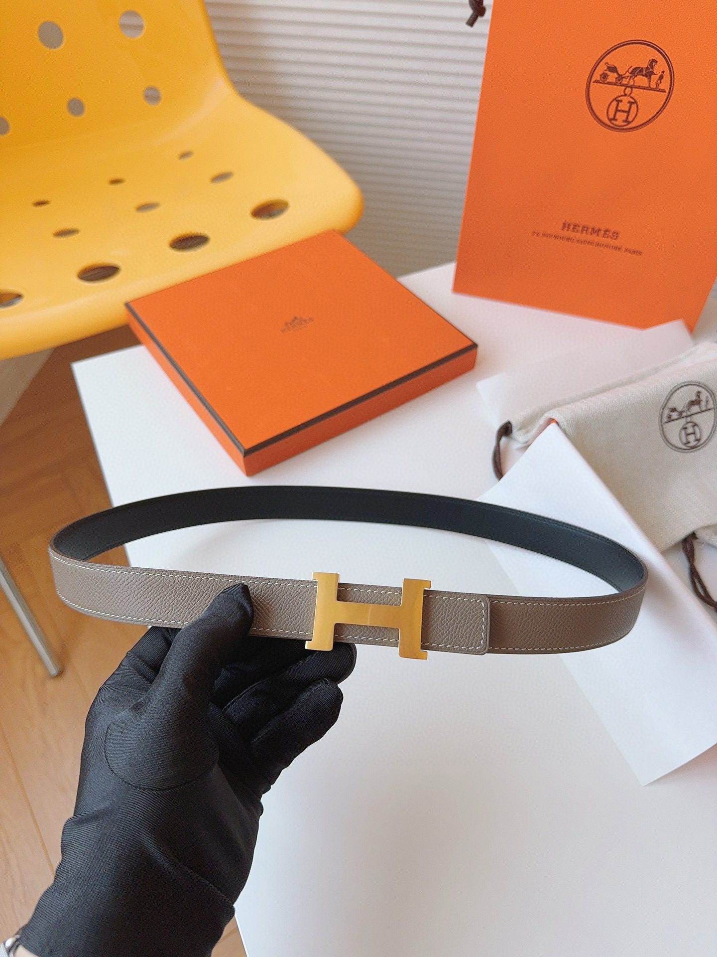 Hermès EPSOM 24mm Calfskin double-sided belt view 2
