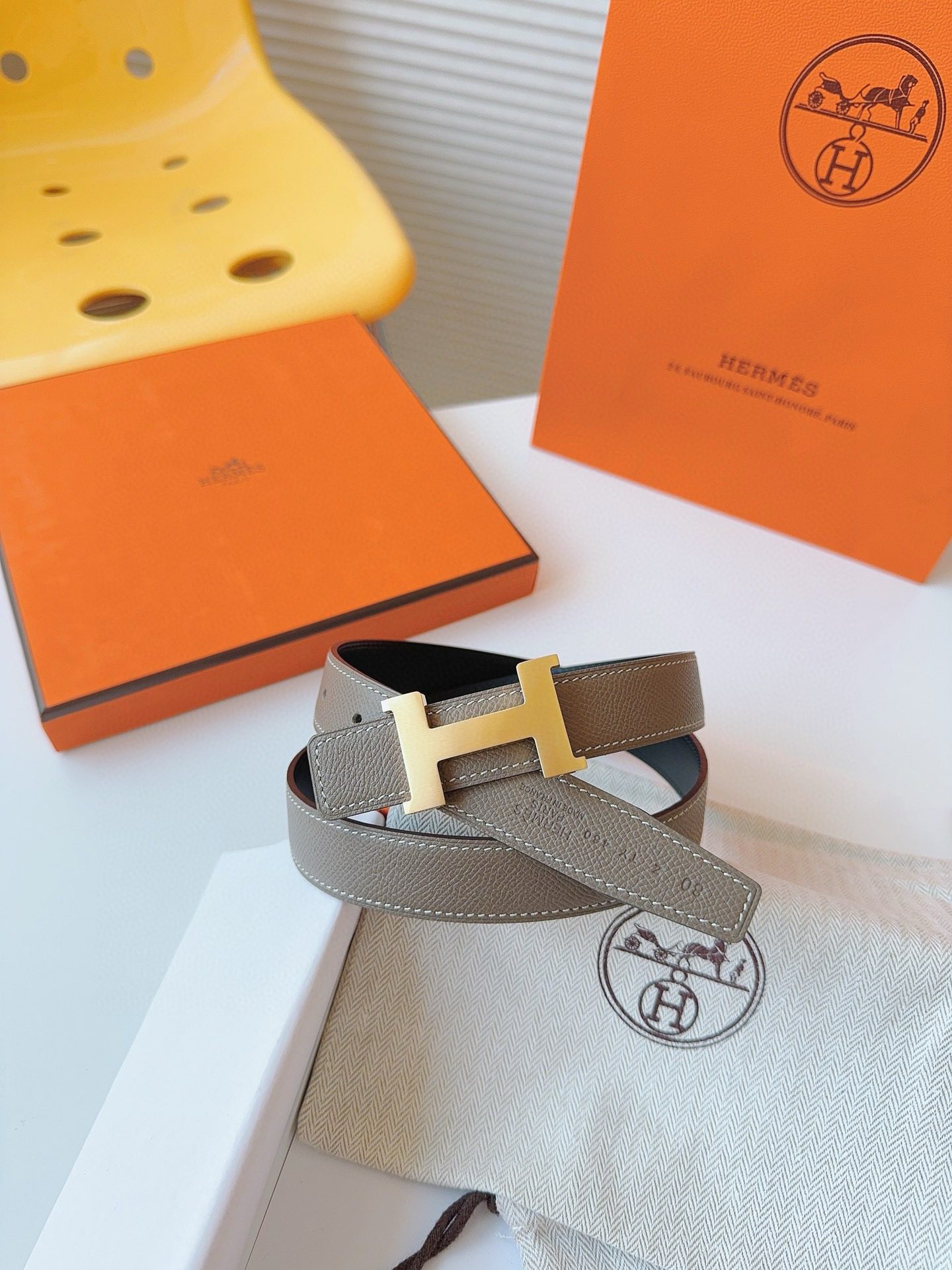 Hermès EPSOM 24mm Calfskin double-sided belt view 5