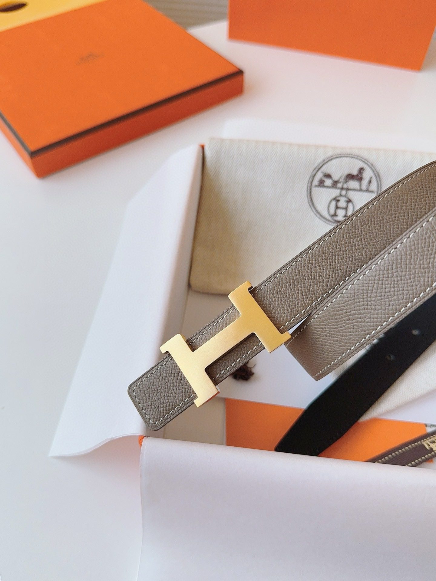 Hermès EPSOM 24mm Calfskin double-sided belt view 6