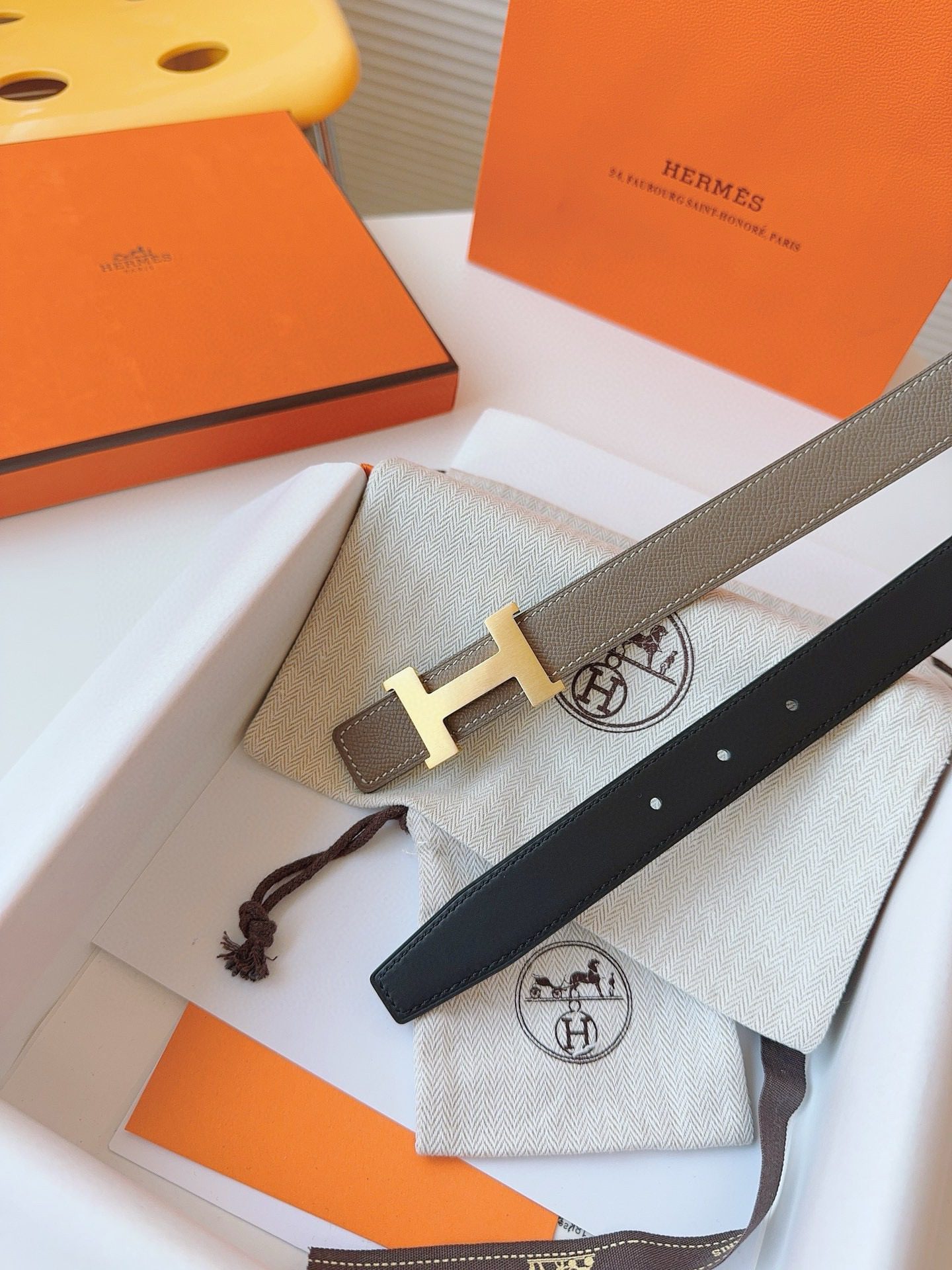 Hermès EPSOM 24mm Calfskin double-sided belt view 7