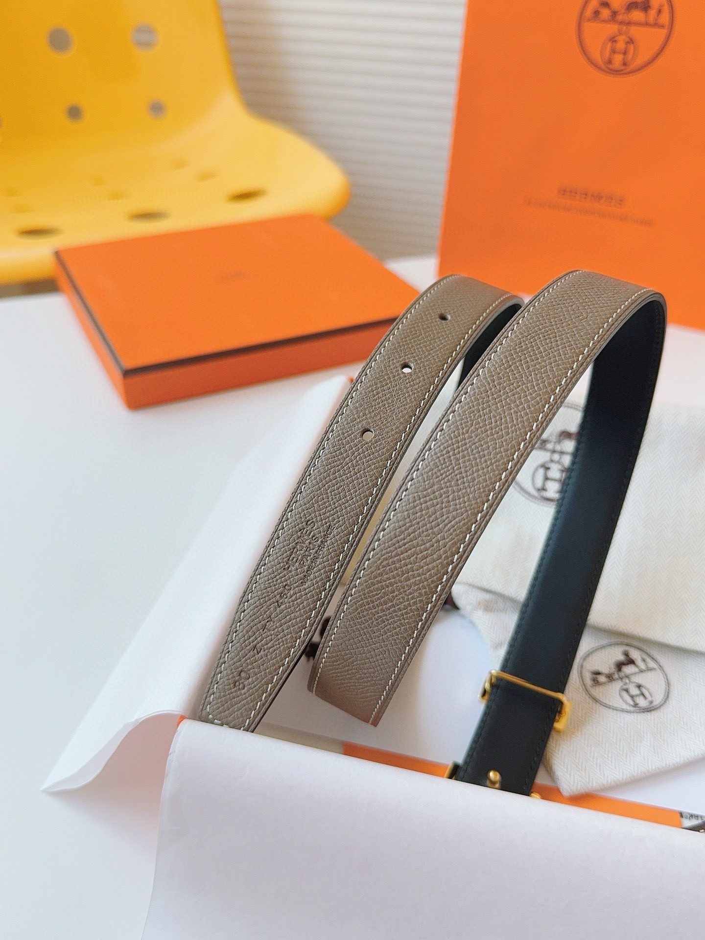 Hermès EPSOM 24mm Calfskin double-sided belt view 9