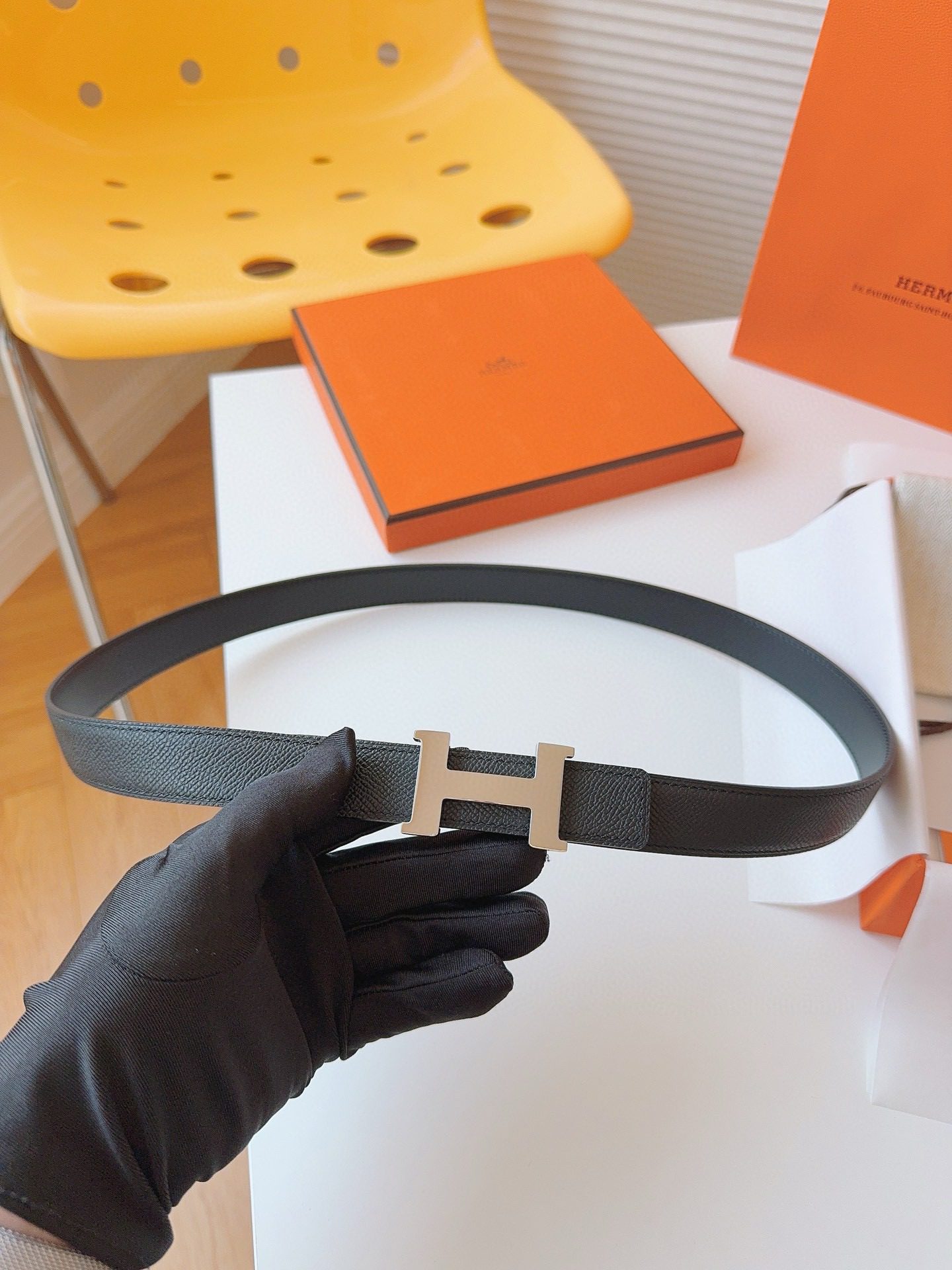 Hermès EPSOM 24mm Calfskin double-sided belt view 2