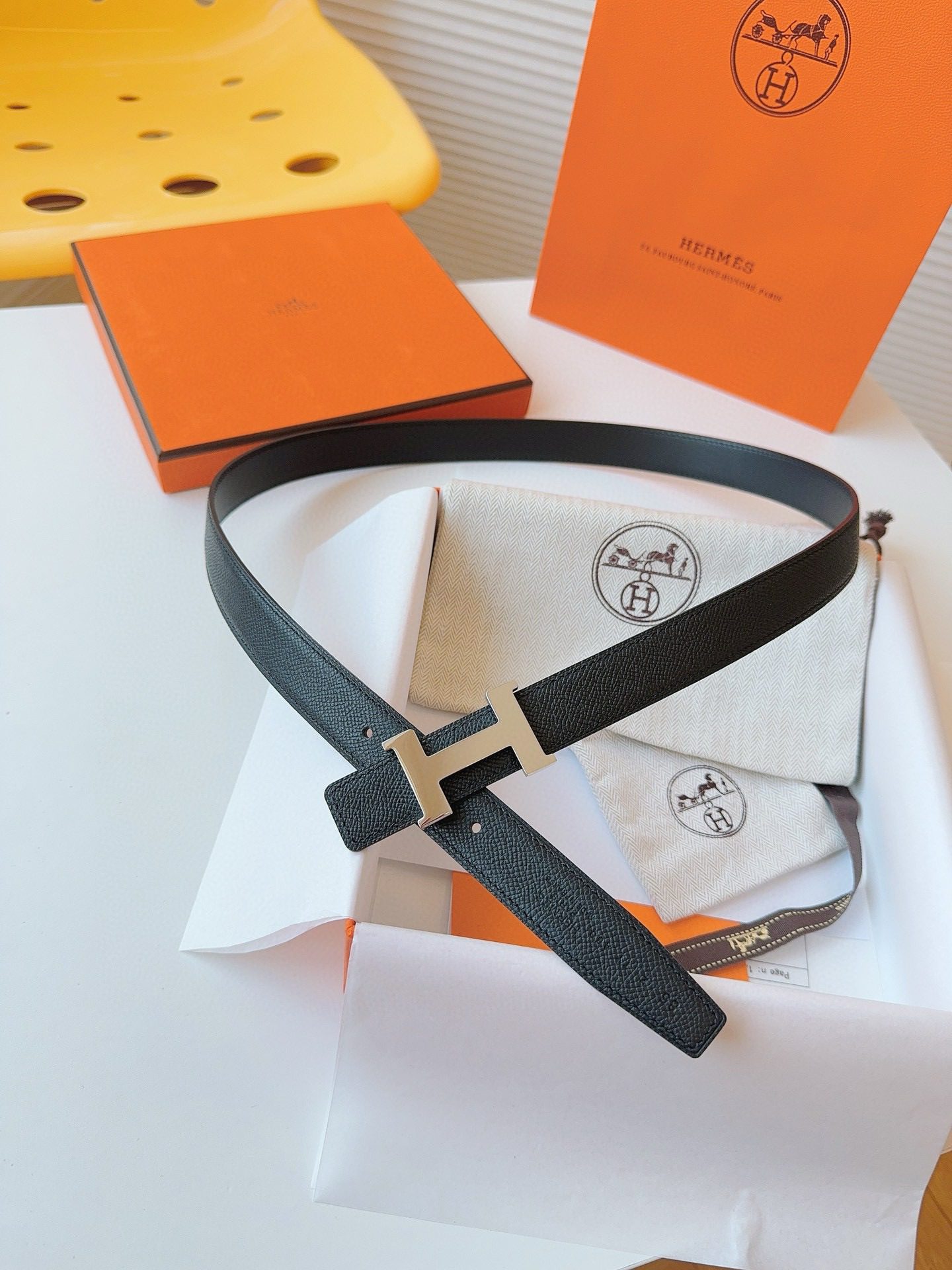 Hermès EPSOM 24mm Calfskin double-sided belt view 4