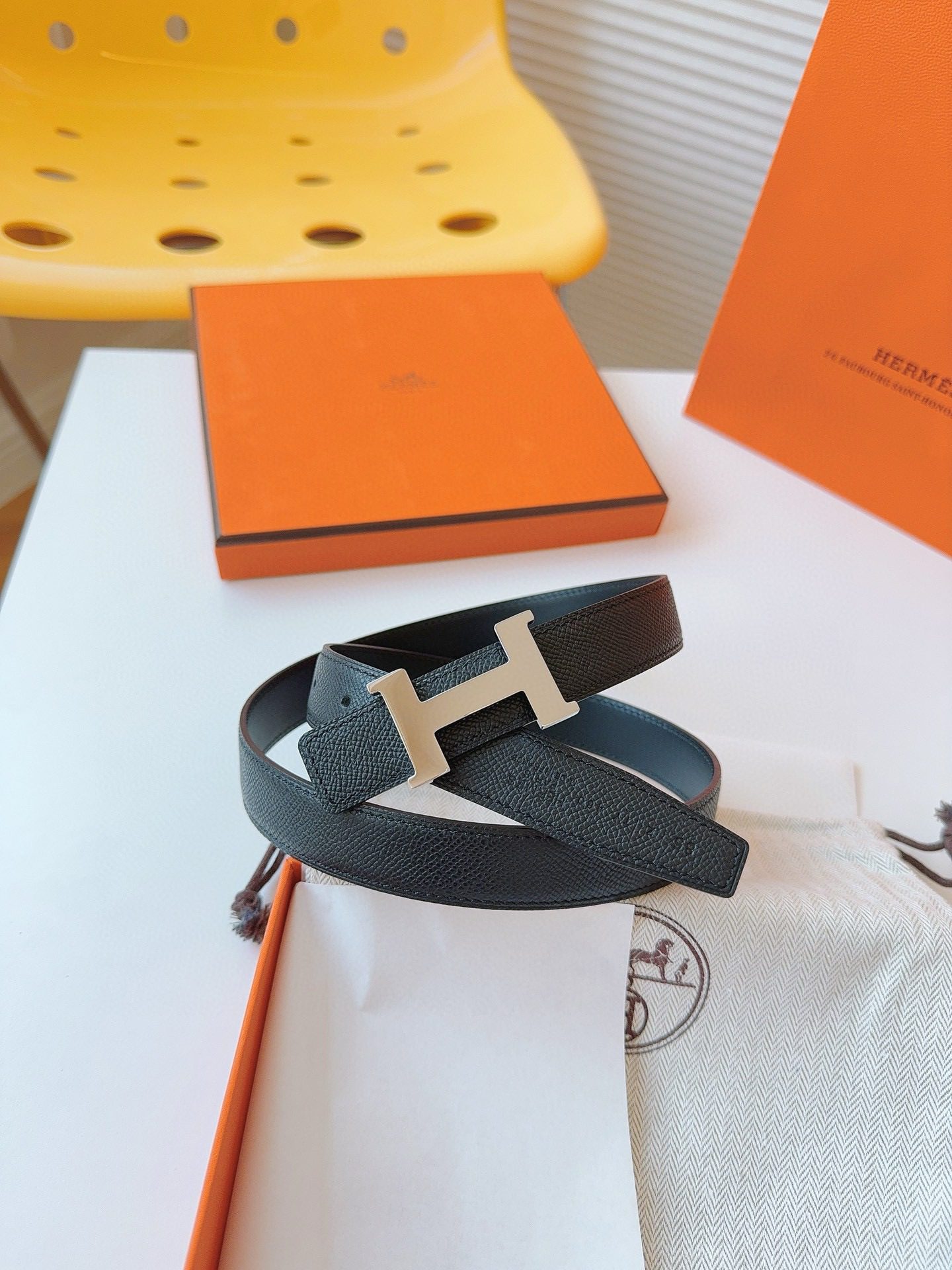 Hermès EPSOM 24mm Calfskin double-sided belt view 5