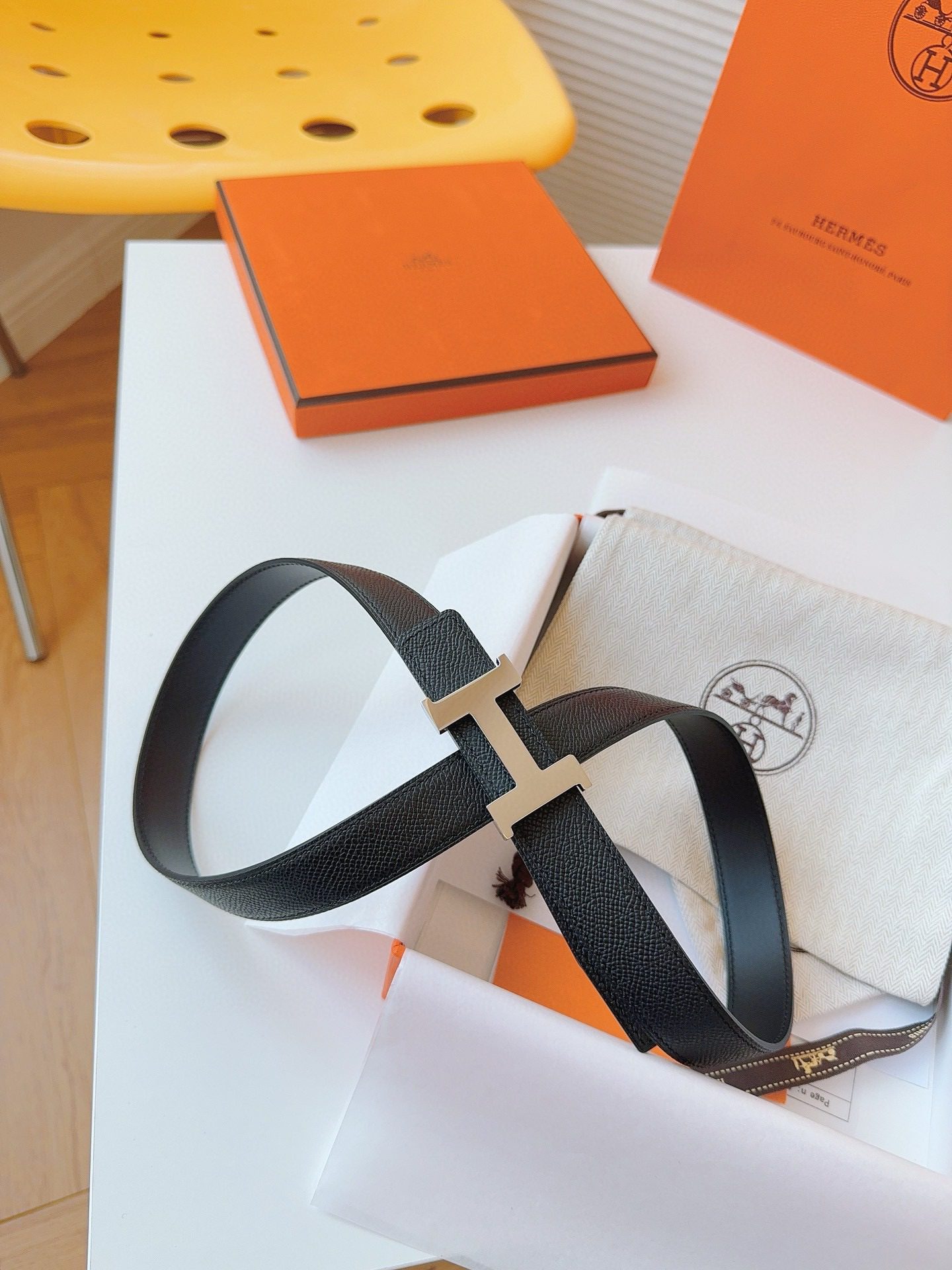 Hermès EPSOM 24mm Calfskin double-sided belt view 6