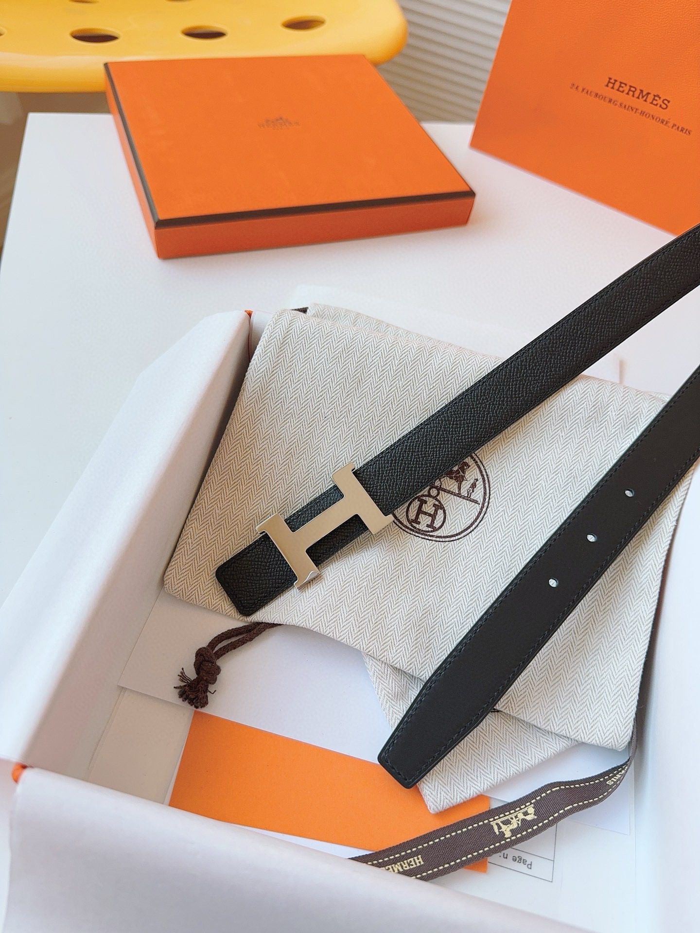 Hermès EPSOM 24mm Calfskin double-sided belt view 7