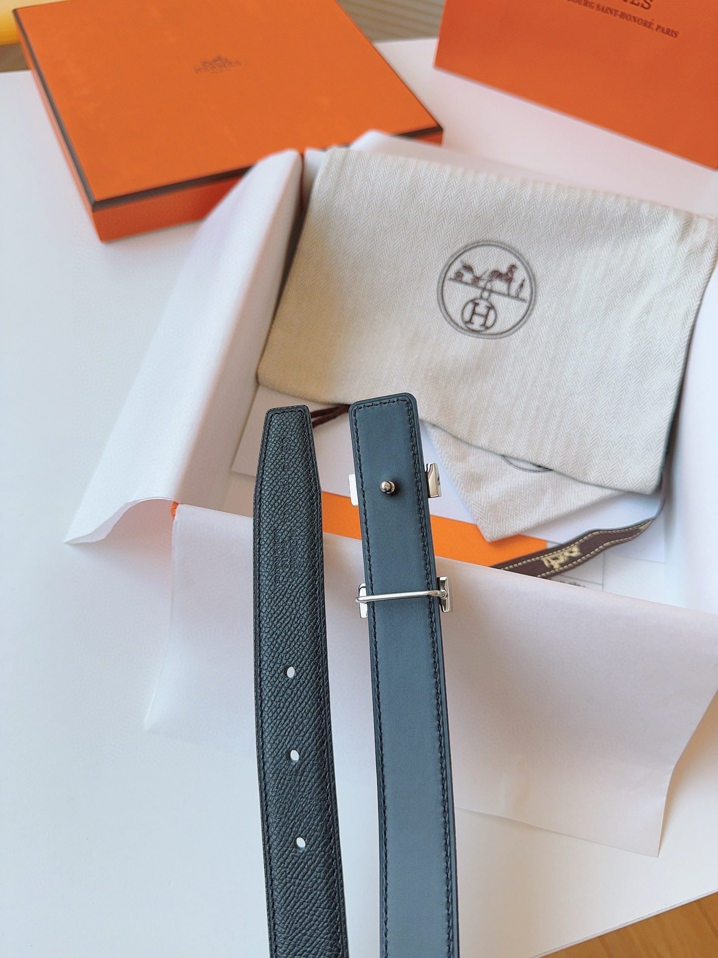 Hermès EPSOM 24mm Calfskin double-sided belt view 9